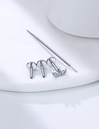 20G 18G 16G Astm F136 التيتانيوم Threadless أقراط مسطحة الظهر الزنمة اللولب محارة ثقب المجوهرات الأنف الشفاه خواتم إلى الأمام اللولب الغضروف أقراط ترصيع ثقب المجوهرات للنساء الرجال in Saudi Arabia
