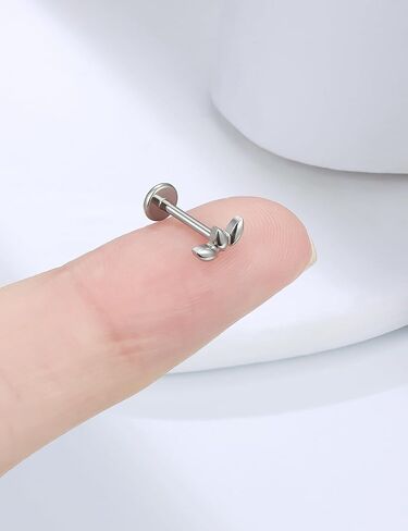 20G 18G 16G Astm F136 التيتانيوم Threadless أقراط مسطحة الظهر الزنمة اللولب محارة ثقب المجوهرات الأنف الشفاه خواتم إلى الأمام اللولب الغضروف أقراط ترصيع ثقب المجوهرات للنساء الرجال in Saudi Arabia