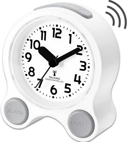Analogue Talking Alarm Clock,Silent Alarm Clocks-Tells Clearly The Time and Date,Easy to Operate with Large Numbers on a Luminescent Background for Heavy Sleepers and Visually impaired Seniors in Saudi Arabia