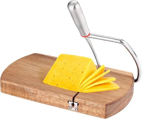 قطاعة أسلاك قطاعة الجبن، مقصلة قطاعة الجبن المصنوعة من الفولاذ المقاوم للصدأ مع 5 أسلاك بديلة لكتلة الجبن والزبدة وتقطيع الجبن الأزرق متعددة الأغراض (لوحة تقطيع) in Kuwait