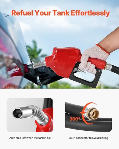 VEVOR Transfer Tank, 58 Gallon Capacity & 12V Electric Transfer Pump, Fuel Tank with 10 GPM Flow Rate and 13.1ft Rubber Hose, PE Transfer Tanks for Easy Fuel Transportation, Red in Saudi Arabia