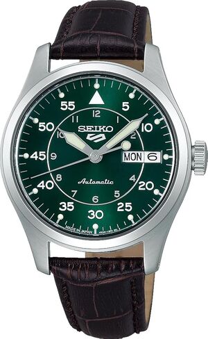 ساعة Seiko SRPJ89 Sports Field Suits Style Five Sports أوتوماتيكية للرجال، صنع في اليابان، جلد بني، موديل خارجي in Saudi Arabia