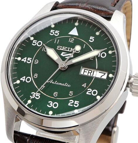 ساعة Seiko SRPJ89 Sports Field Suits Style Five Sports أوتوماتيكية للرجال، صنع في اليابان، جلد بني، موديل خارجي in Saudi Arabia