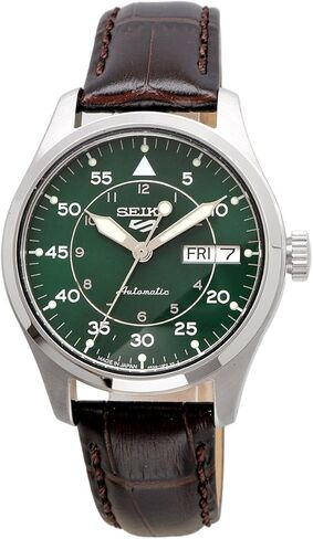 ساعة Seiko SRPJ89 Sports Field Suits Style Five Sports أوتوماتيكية للرجال، صنع في اليابان، جلد بني، موديل خارجي in Saudi Arabia