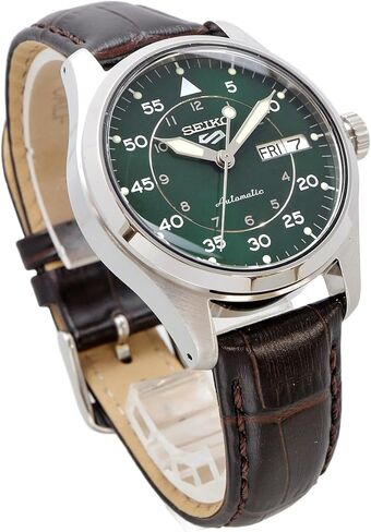 ساعة Seiko SRPJ89 Sports Field Suits Style Five Sports أوتوماتيكية للرجال، صنع في اليابان، جلد بني، موديل خارجي in Saudi Arabia