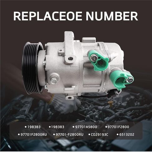 ضاغط مكيف الهواء مع قابض متوافق مع 2014-2019 Soul 2.0L&2014-2017 Forte 1.8L/2.0L&Forte 5 2.0l&2014-2018 Forte 5 2.0l يستبدل 97701A5800 in Kuwait