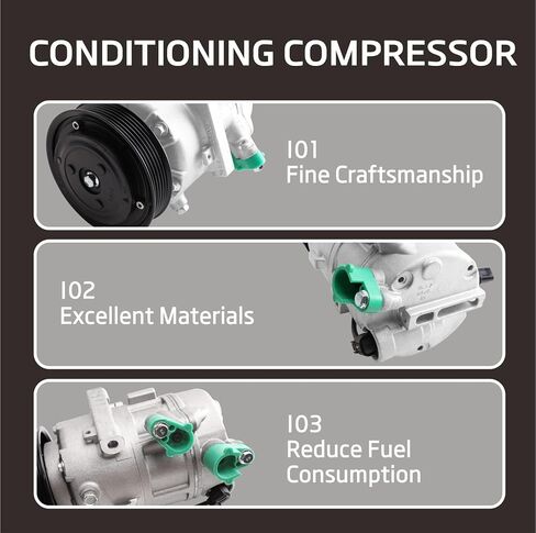 ضاغط مكيف الهواء مع قابض متوافق مع 2014-2019 Soul 2.0L&2014-2017 Forte 1.8L/2.0L&Forte 5 2.0l&2014-2018 Forte 5 2.0l يستبدل 97701A5800 in Kuwait