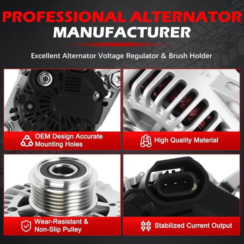 11491 Alternator for Sonata 2010 L4 2.4L, for Sonata 2011-2013 L4 2.4L, for Optima 2011-2013 L4 2.4L, Replace OE TG11C087, 373002G150, 373002G400 in Saudi Arabia