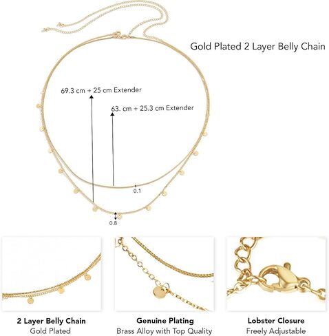 Aheli 2 Layer Belly Chain Kamarbandh Waist Chain Belt Body Chain Summer Beach Jewellery Gift for Women in Saudi Arabia