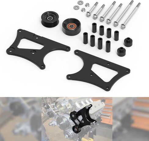 Bevinsee LS Truck Alternator Bracket High Mount متوافق مع شيفروليه سيلفرادو 1500 لـ LS Swap LSX 4.8L 5.3L 6.0L 6.2L حامل رأس السائق العلوي in Saudi Arabia