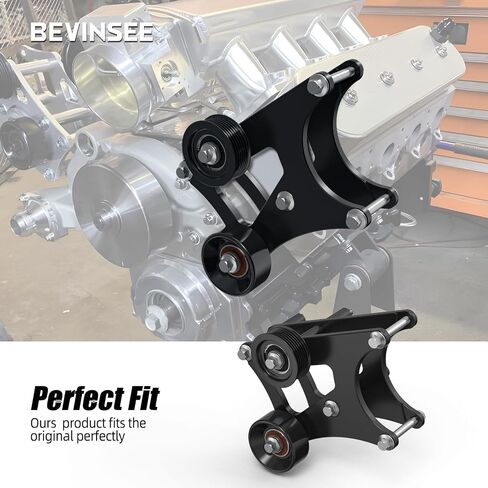 Bevinsee LS Truck Alternator Bracket High Mount متوافق مع شيفروليه سيلفرادو 1500 لـ LS Swap LSX 4.8L 5.3L 6.0L 6.2L حامل رأس السائق العلوي in Saudi Arabia