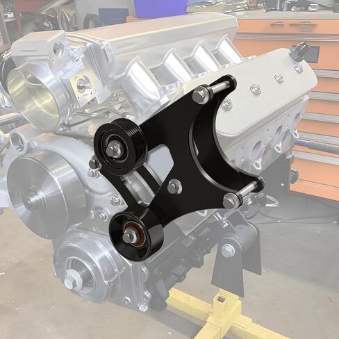 Bevinsee LS Truck Alternator Bracket High Mount متوافق مع شيفروليه سيلفرادو 1500 لـ LS Swap LSX 4.8L 5.3L 6.0L 6.2L حامل رأس السائق العلوي in Saudi Arabia