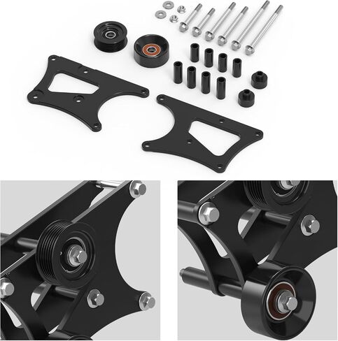 Bevinsee LS Truck Alternator Bracket High Mount متوافق مع شيفروليه سيلفرادو 1500 لـ LS Swap LSX 4.8L 5.3L 6.0L 6.2L حامل رأس السائق العلوي in Saudi Arabia