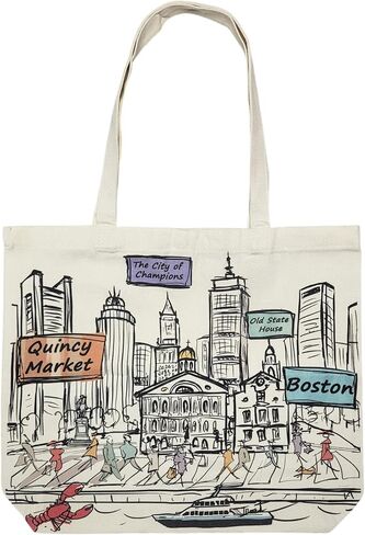 Cities Around the World Artwork Tote Bag Series- Designed in the USA, 17"x14", Double Sided Print, Souvenir & Gift in Kuwait