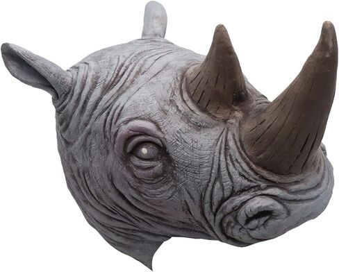 Realistic Rhinoceros Mask,Latex Spoof Rhino Head Mask,Unisex Adults Animal Masks Costume for Halloween Cosplay Animal Party,Funny Rhino Outfit in Saudi Arabia