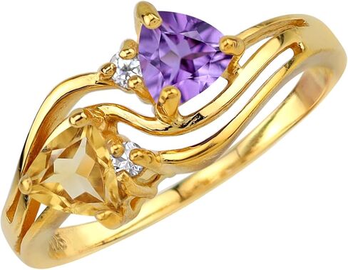 Silvershake Genuine Tanzanite and White Topaz 925 Sterling Silver 3 Lines Ring Size 8 in Saudi Arabia