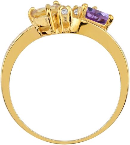 Silvershake Genuine Tanzanite and White Topaz 925 Sterling Silver 3 Lines Ring Size 8 in Saudi Arabia