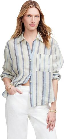 قميص Madewell النسائي برقبة على شكل حرف Y وأكمام قابلة للتعديل in Saudi Arabia