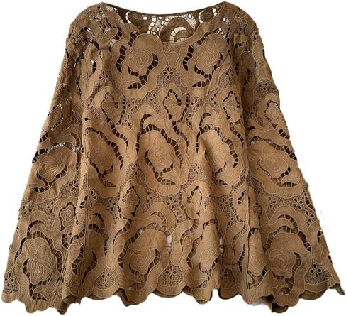 Long Batwing Sleeve Cape Tops for Women Hook Flowers Hollow Dressy Party Blouses Lace Tops in Saudi Arabia