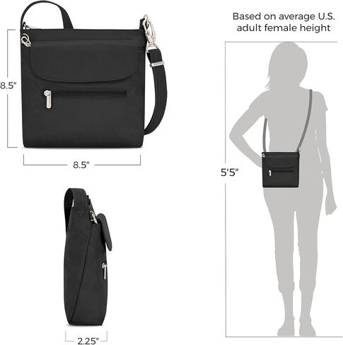 Travelon Anti-Theft Classic Mini Shoulder Bag, Berry Tulip in Kuwait