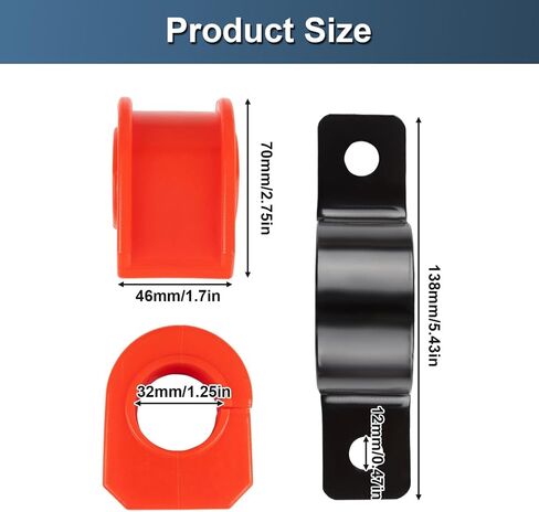 K80201 Front Sway Bar Bushings with Stabilizer Bar Bracket Kit for F-250 F-350 F-450 F-550 Super Duty 4WD 1999-2006,for 32mm Bar in Saudi Arabia