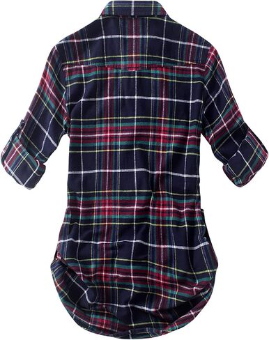 Match Womens Button Down Flannel Plaid Shirts roll up Long Sleeve Shackets Business Blouse Top in Saudi Arabia