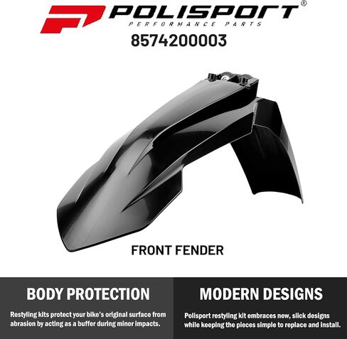 Polisport Motocross (MX) Front Fender for KTM SX/SX-F/XC-F SX 250 XC 125 XC 250/300 XC-W EXC/EXC-F/XC/XCF-W (2016-23) Dirt Bike – OEM Quality, Durable, Flexible & Perfect Fit – Black in Saudi Arabia