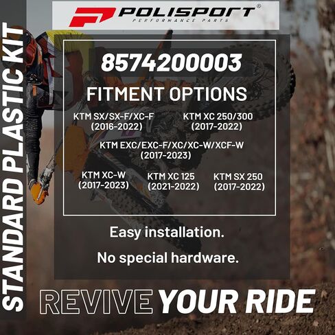 Polisport Motocross (MX) Front Fender for KTM SX/SX-F/XC-F SX 250 XC 125 XC 250/300 XC-W EXC/EXC-F/XC/XCF-W (2016-23) Dirt Bike – OEM Quality, Durable, Flexible & Perfect Fit – Black in Saudi Arabia