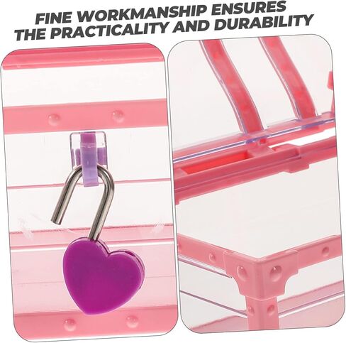 صندوق مجوهرات للأطفال مزود بقفل لون عشوائي وحقيبة تخزين كريستالية للفتيات منظم ألماس مزخرف لإكسسوارات أعياد الميلاد in Saudi Arabia
