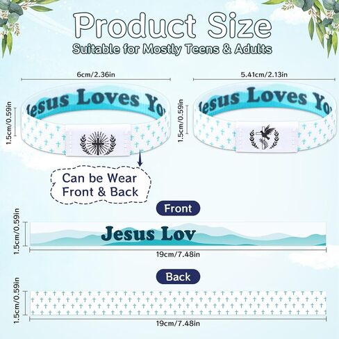 2Pcs Daily Bible Verse Bracelets，NFC Jesus Christian Cross Wristband, Inspirational Faith Spiritual Religious Gift in Kuwait