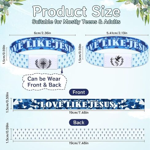 2Pcs Daily Bible Verse Bracelets，NFC Jesus Christian Cross Wristband, Inspirational Faith Spiritual Religious Gift in Saudi Arabia
