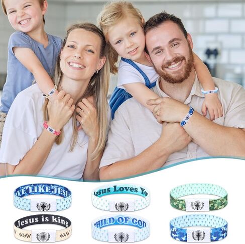 2Pcs Daily Bible Verse Bracelets，NFC Jesus Christian Cross Wristband, Inspirational Faith Spiritual Religious Gift in Saudi Arabia
