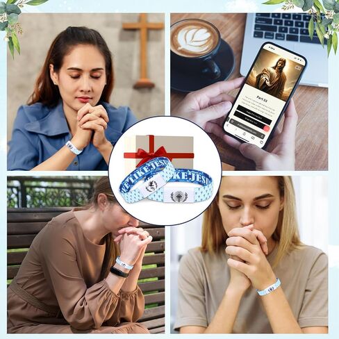 2Pcs Daily Bible Verse Bracelets，NFC Jesus Christian Cross Wristband, Inspirational Faith Spiritual Religious Gift in Saudi Arabia
