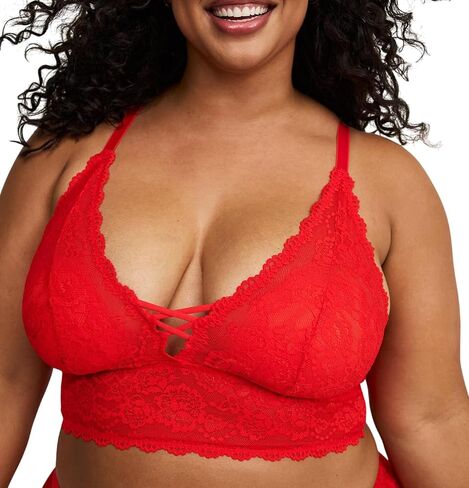 Torrid Women's Plus Size Bra - Lightly Lined Simply Lace XO Front Bralette in Kuwait