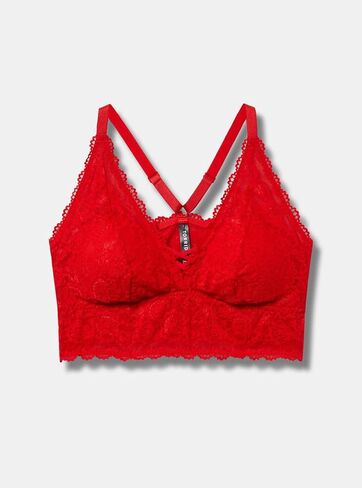 Torrid Women's Plus Size Bra - Lightly Lined Simply Lace XO Front Bralette in Kuwait