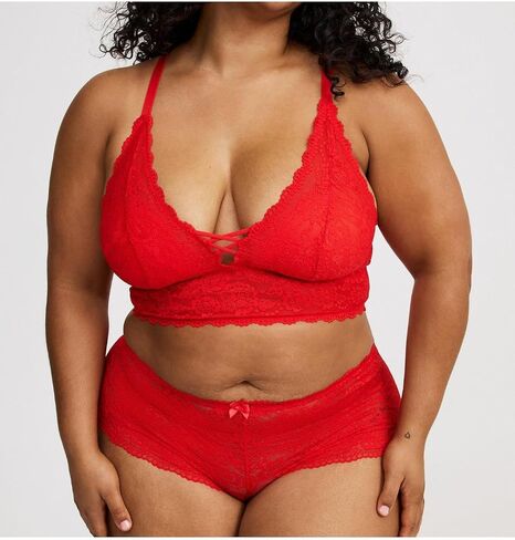 Torrid Women's Plus Size Bra - Lightly Lined Simply Lace XO Front Bralette in Kuwait