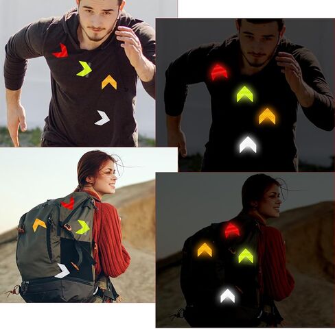 48PCS Reflective Stickers - High-Visibility Arrow Safety Stickers for Helmet, Mailbox, Bike, Car - Waterproof PVC Warning Decals in 4 Colors in Saudi Arabia