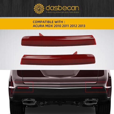 مصباح عاكس المصد الخلفي الأيمن الأيسر من Dasbecan متوافق مع Acura MDX 2010-2013 سائق الركاب الجانبي عاكس الضوء استبدال # 33555-STX-A11 33505-STX-A11 in Saudi Arabia