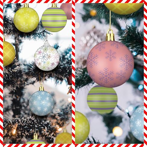 24 Pcs 2.36 Inch Christmas Ball Ornaments Mouse Christmas Tree Ornaments Mouse Balls Plastic Hanging Red Yellow Black White Winter Ornaments for Xmas Trees Holiday Parties Home Decor in Kuwait