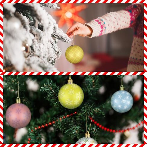 24 Pcs 2.36 Inch Christmas Ball Ornaments Mouse Christmas Tree Ornaments Mouse Balls Plastic Hanging Red Yellow Black White Winter Ornaments for Xmas Trees Holiday Parties Home Decor in Kuwait