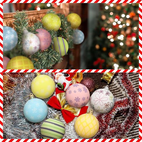 24 Pcs 2.36 Inch Christmas Ball Ornaments Mouse Christmas Tree Ornaments Mouse Balls Plastic Hanging Red Yellow Black White Winter Ornaments for Xmas Trees Holiday Parties Home Decor in Kuwait