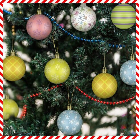 24 Pcs 2.36 Inch Christmas Ball Ornaments Mouse Christmas Tree Ornaments Mouse Balls Plastic Hanging Red Yellow Black White Winter Ornaments for Xmas Trees Holiday Parties Home Decor in Kuwait