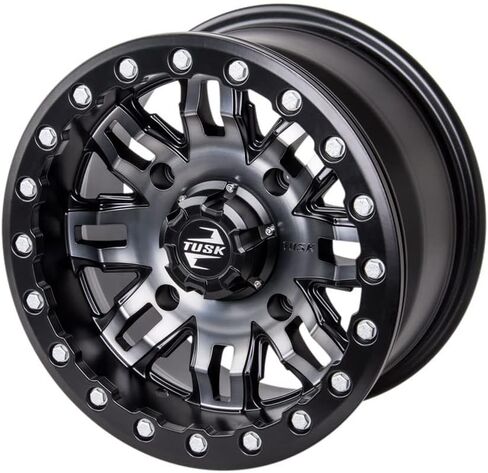 عجلة TUSK 4/156 Teton Beadlock 15x10 5.0 + 5.0 بندقية معدنية/أسود متوافقة مع Polaris RZR Pro XP Sport 2020-2025 in Saudi Arabia