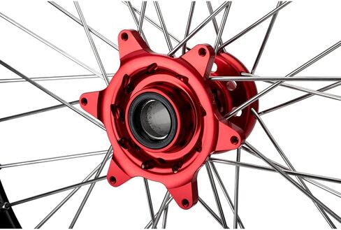 Tusk Impact Complete Wheel - Front 21 x 1.60 Black Rim/Silver Spoke/Red Hub For KTM 530 EXC-R 2008-2011 in Saudi Arabia