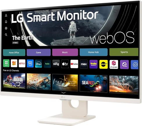 LG 27SR50F 27-inch Smart FHD IPS Monitor, webOS 23, HDR10, Airplay 2, Screen Share, Bluetooth, 5Wx2 Stereo Speaker, Tilt Stand (HDMI, USB Type-A), 2023 in Kuwait
