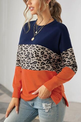 SWEET POISON Womens Casual Fashion Sweatshirts Loose Pullover Sweatshirt Long Sleeve Crewneck Tops in Kuwait
