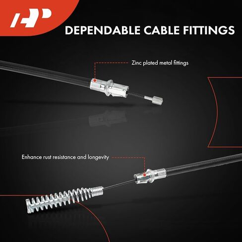A-Premium Rear Passenger Side Parking Brake Cable Assembly Compatible with Hummer Models: H3 2006 2007 2008 2009 2010 - Replace# 15221810 in Saudi Arabia