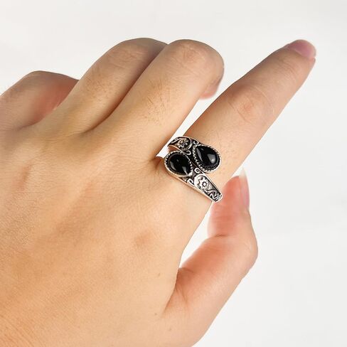 Moonstone Spoon Ring for Women - Victorian Vintage Style Adjustable Thumb Ring, 925 Sterling Silver Nickel-Free Jewelry, Boho Hippie Gift for Her in Saudi Arabia