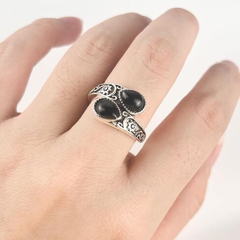 Moonstone Spoon Ring for Women - Victorian Vintage Style Adjustable Thumb Ring, 925 Sterling Silver Nickel-Free Jewelry, Boho Hippie Gift for Her in Saudi Arabia