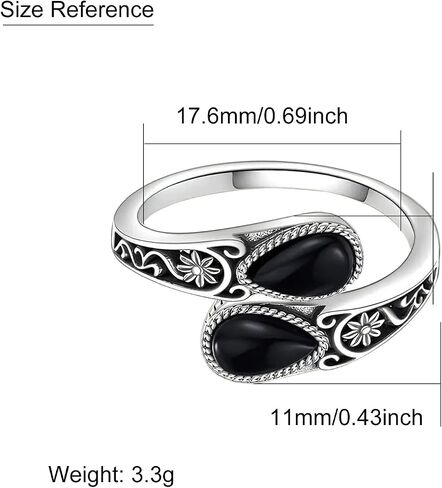 Moonstone Spoon Ring for Women - Victorian Vintage Style Adjustable Thumb Ring, 925 Sterling Silver Nickel-Free Jewelry, Boho Hippie Gift for Her in Saudi Arabia